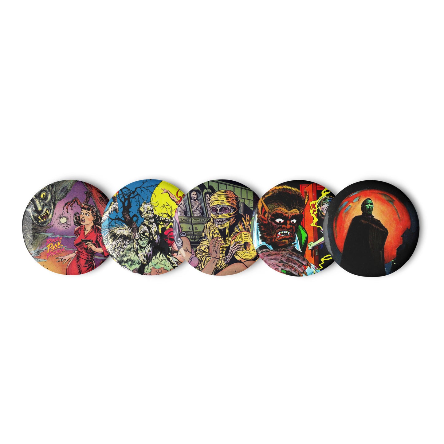 Retro Horror Comic Pins - Set 1