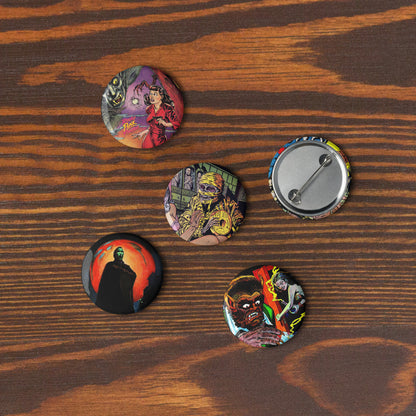 Retro Horror Comic Pins - Set 1